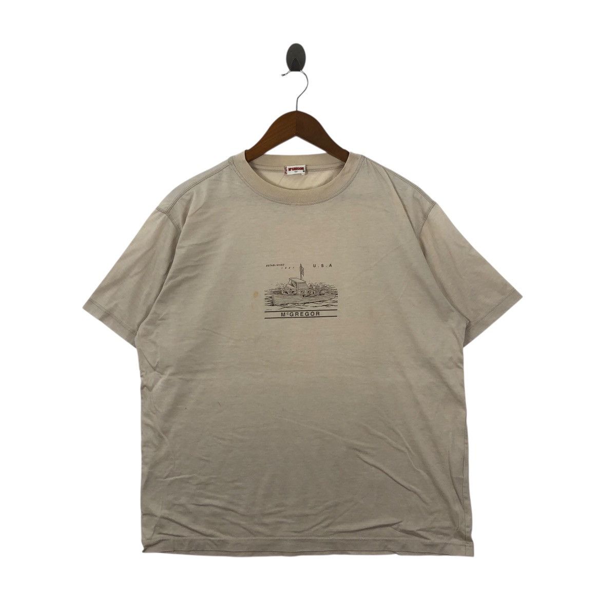 McGregor Vintage 90s Mc Gregor T-Shirt Ship Logo Vintage Clothing Size US L / EU 52-54 / 3 - 1 Thumbnail