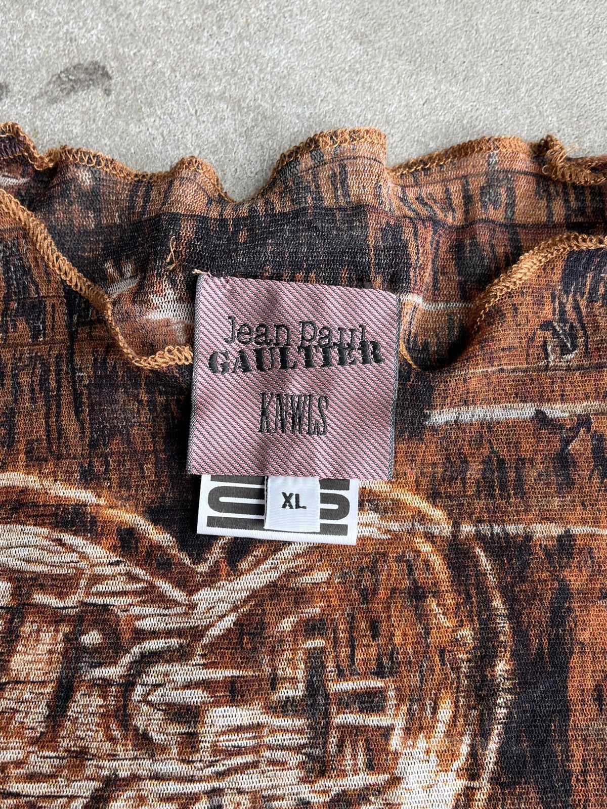 Jean Paul Gaultier × KNWLS Jean Paul Gaultier x KNWLS Printed Mesh Crop Top (unisex) Size XL / US 12-14 / IT 48-50 - 3 Thumbnail