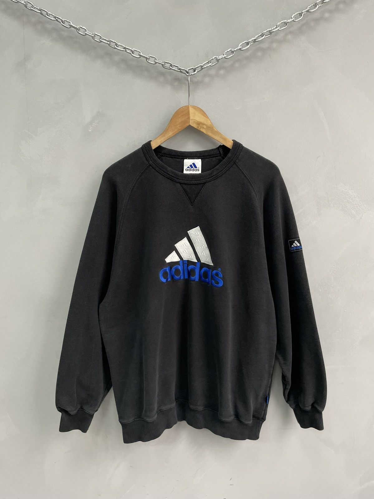Adidas Retro adidas 90s big logo equipment sweatshirt hoodie y2k Size US M / EU 48-50 / 2 - 2 Thumbnail