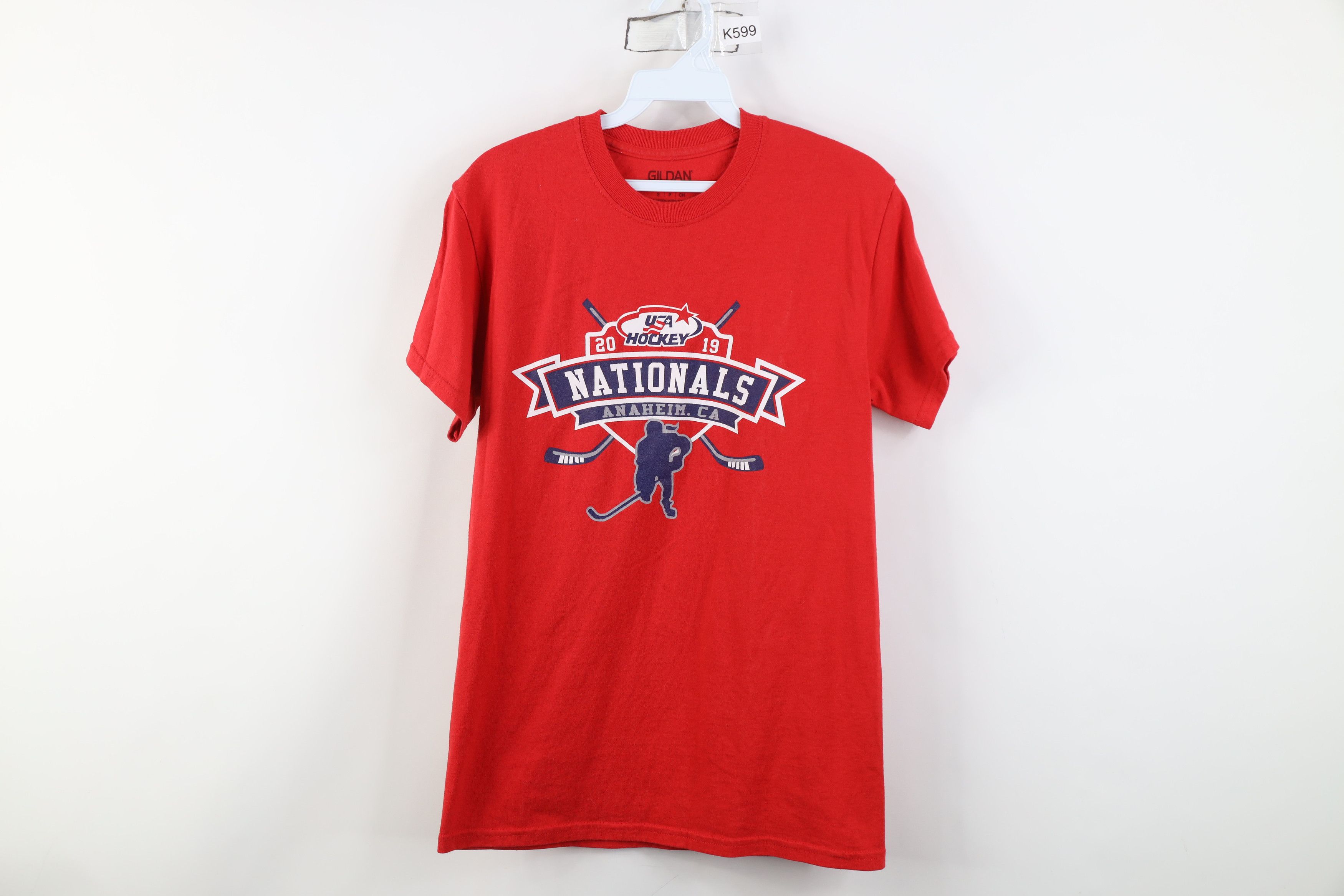 Vintage Y2K USA Hockey Nationals Short Sleeve T-Shirt Red Cotton Size US S / EU 44-46 / 1 - 1 Thumbnail
