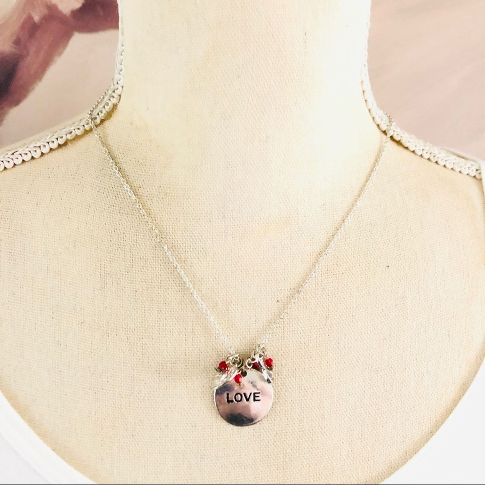 Jewelry Claire’s “LOVE” disc charm beaded necklace Size ONE SIZE - 1 Thumbnail