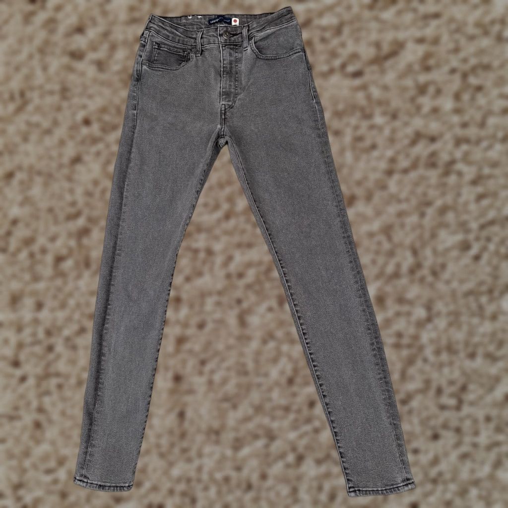 Levi's Levi's Women Skinny Jeans 27 Black Denim 26x30 Vintage Style Stretch Distressed Mid Rise Casual Size 27" / US 4 / IT 40 - 1 Thumbnail