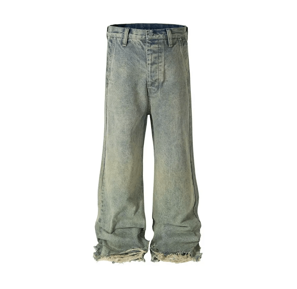 Jean Vintage street hip-hop washed and faded micro flare jeans Size US 34 / EU 50 - 1 Thumbnail