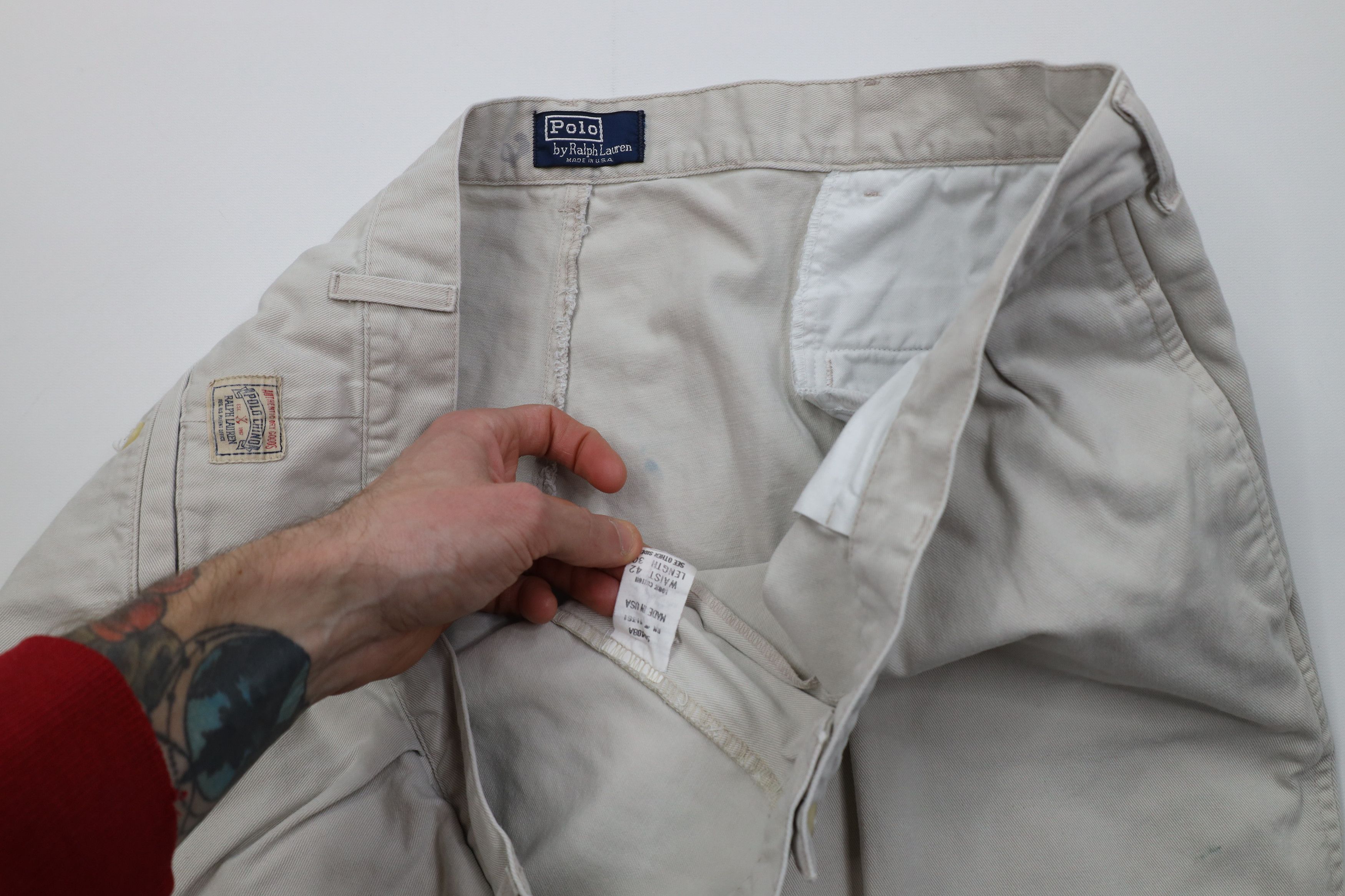 Ralph Lauren Vintage 70s 80s Ralph Lauren Wide Leg Chino Pants Beige USA Size US 42 / EU 58 - 11 Thumbnail