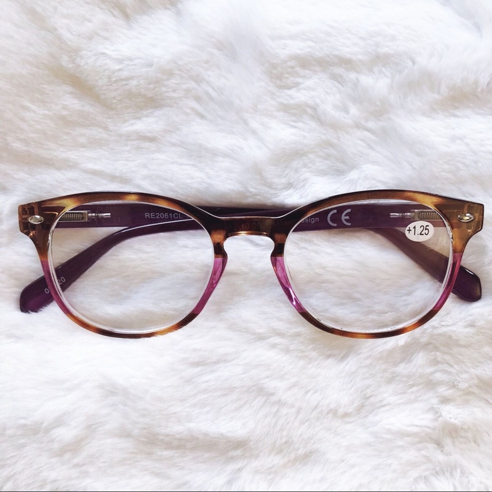 Other Hector Purple & Brown Round Rim Reader Glass Size ONE SIZE - 4 Thumbnail