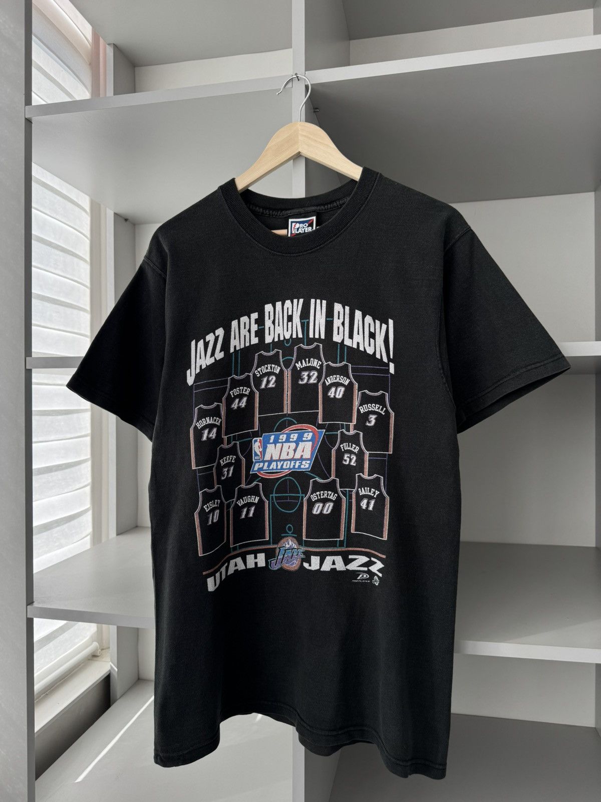 NBA × Pro Player × Vintage Pro Player Utah Jazz 1999 NBA Playoffs Vintage Tee Size US M / EU 48-50 / 2 - 1 Thumbnail