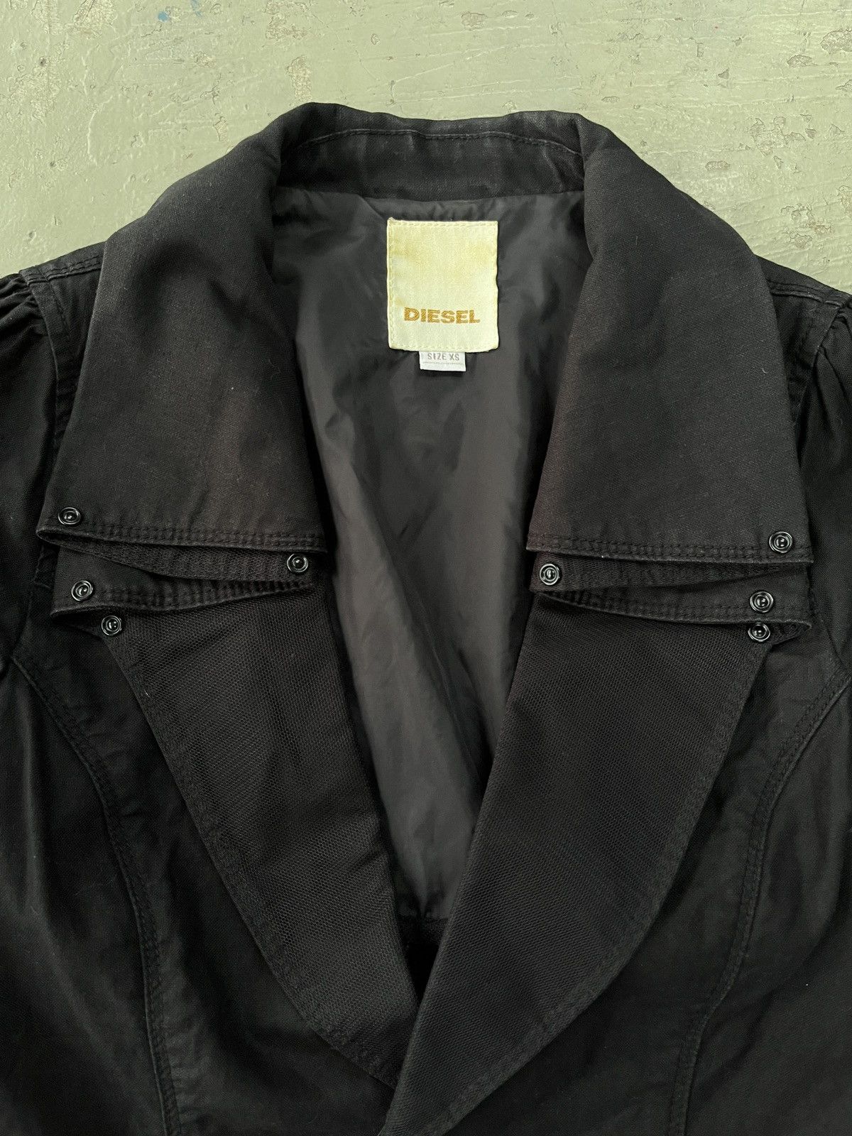KMRii Y2K DIESEL Flared Jacket Blazer Punk Seditionaries Style Size XS / US 0-2 / IT 36-38 - 9 Thumbnail