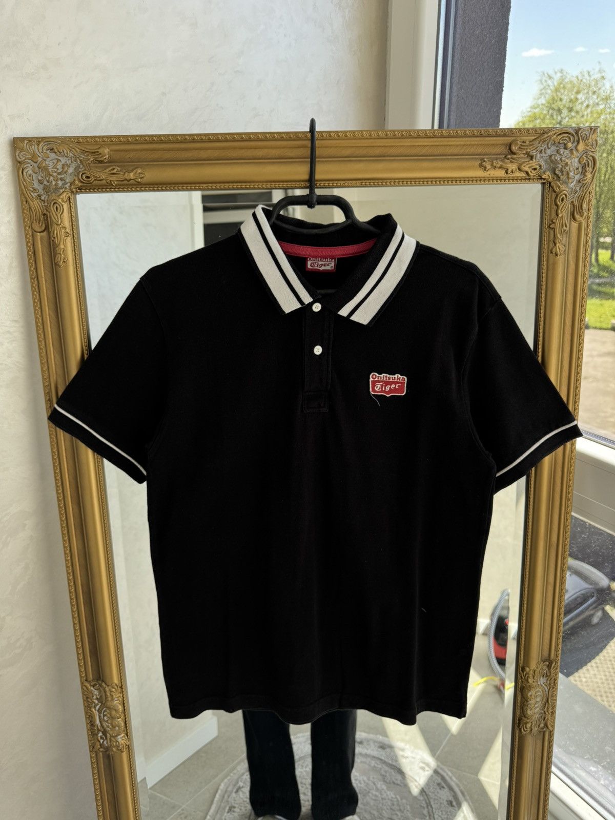 Onitsuka Tiger Vintage Asics Tiger Onitsuka Black Japan Polo Shirt Size US M / EU 48-50 / 2 - 2 Thumbnail
