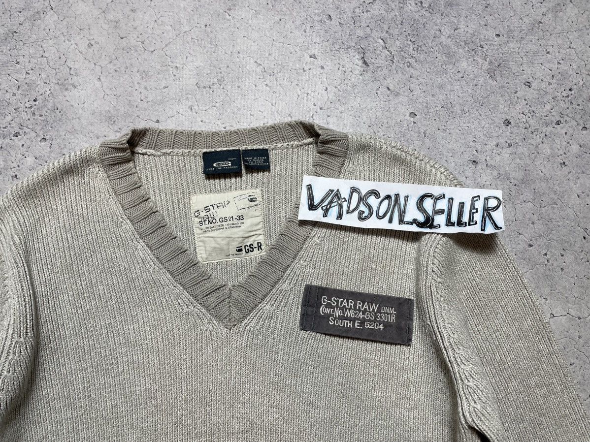 G-Star × Japanese Brand Vintage Avant Garde Knit Sweater G Star Raw Hype V-Neck Size US L / EU 52-54 / 3 - 6 Thumbnail
