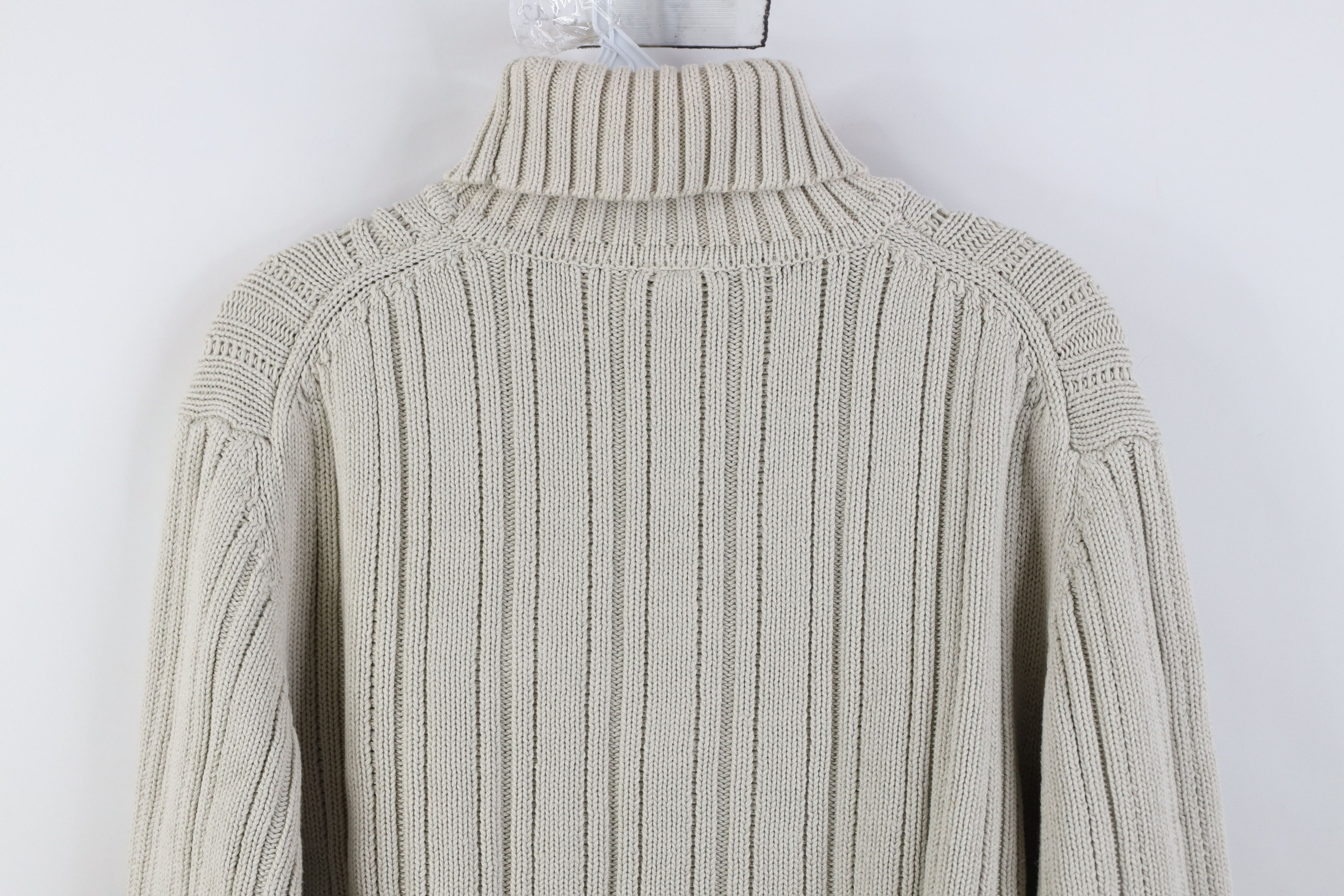 Gap Vintage Y2K Gap Chunky Ribbed Knit Turtleneck Sweater Gray Size US M / EU 48-50 / 2 - 11 Thumbnail