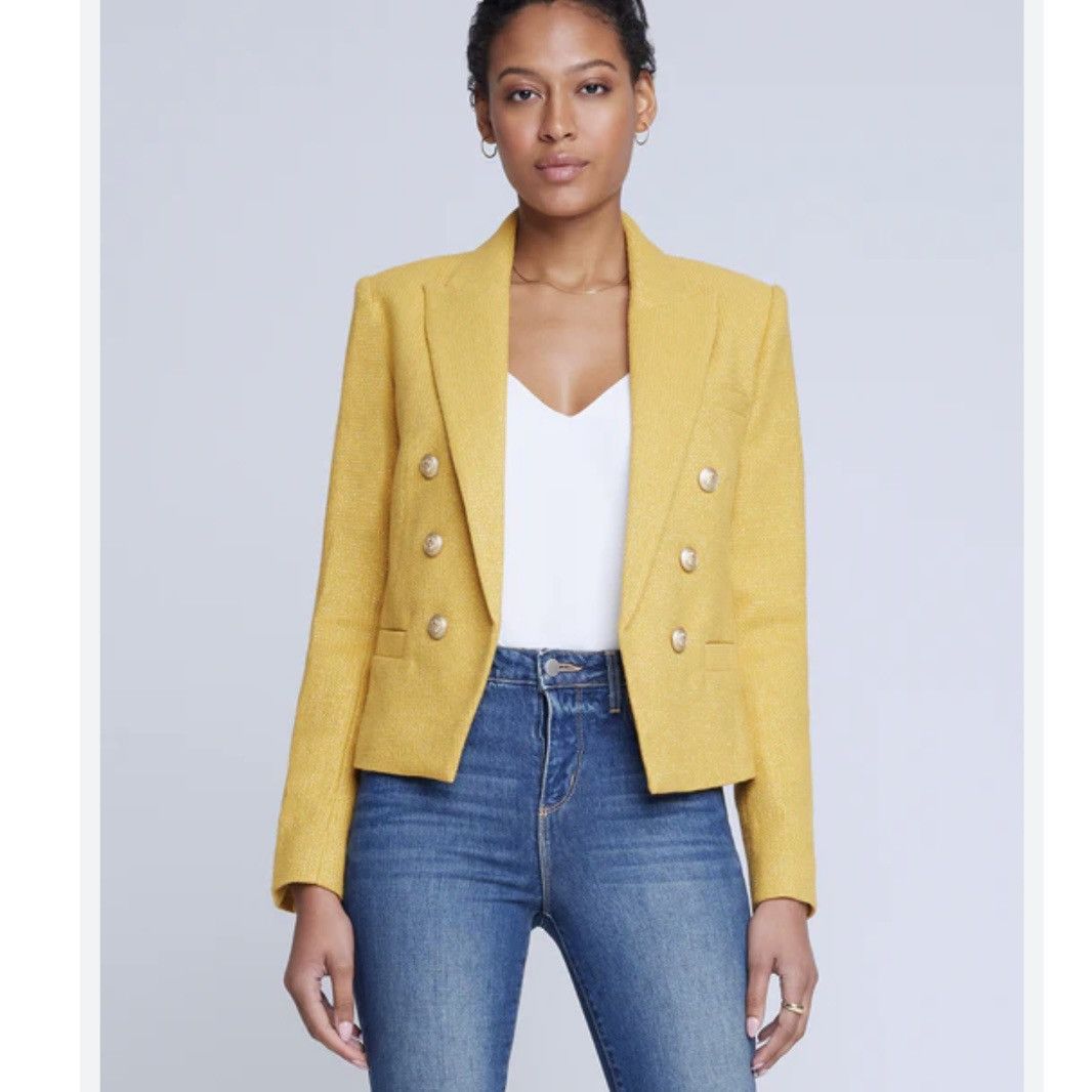 L'AGENCE L'agence Brooke Crop Blazer (citrine gold) size 10 Size L / US 10 / IT 46 - 1 Thumbnail