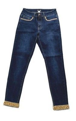 Venus Venus Skinny Jeans Embellished Rhinestone Cuff Stretch Sz 4 Size 27" / US 4 / IT 40 - 1 Thumbnail