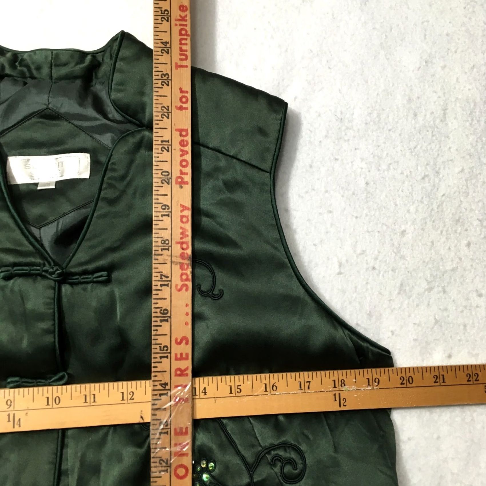 Vintage VINTAGE Green Silk Bohemian Embroidered Vest Unbranded 70s Womens Small? 44? Size M / US 6-8 / IT 42-44 - 3 Thumbnail