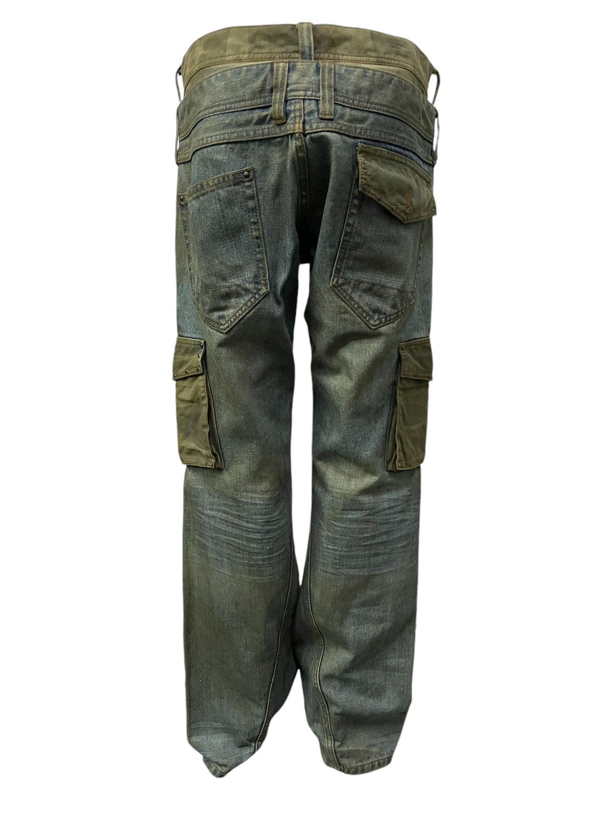 HIDEAWAYS × If Six Was Nine × In The Attic Hideaways Japan Muddy Dirty Double Waist Flared Cargo Jeans Size US 32 / EU 48 - 4 Thumbnail