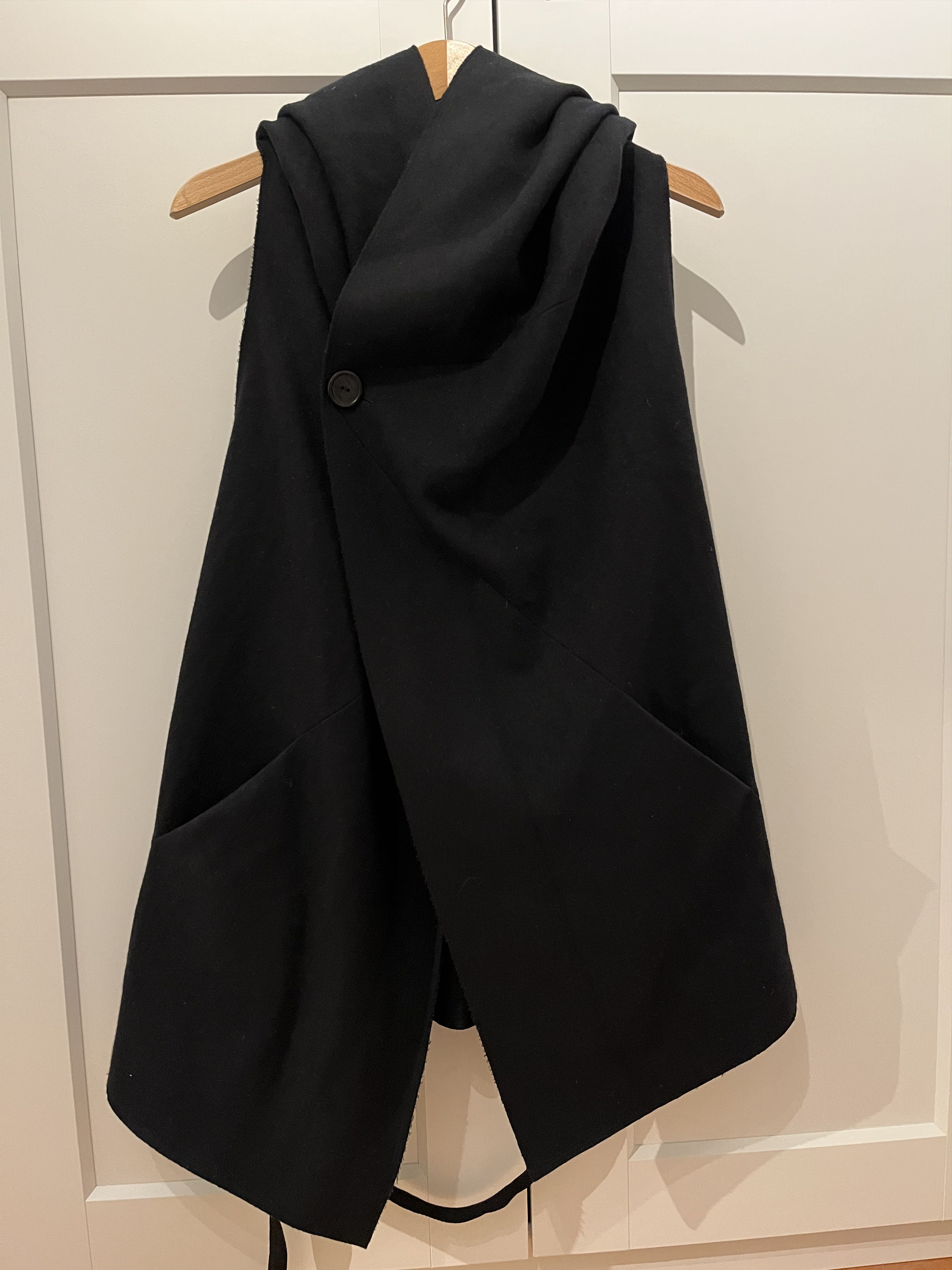 Isabel Benenato Wool hooded sleeveless coat / cape Size US L / EU 52-54 / 3 - 3 Thumbnail