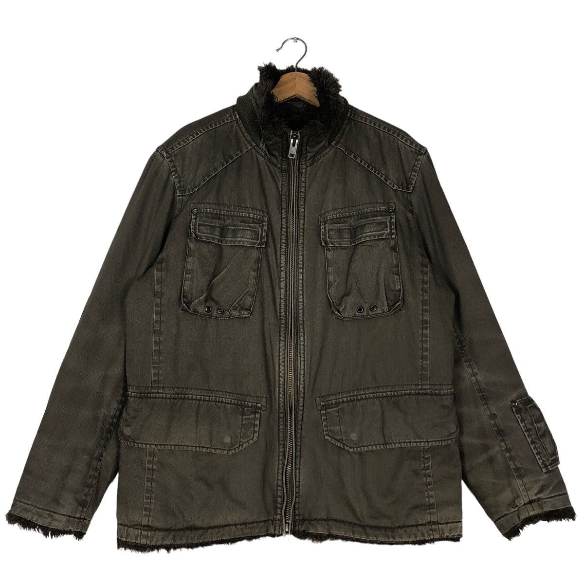 Japanese Brand 🔥Vintage Biker Jacket Military Design Cargo Chore Chevignon Size US L / EU 52-54 / 3 - 1 Thumbnail