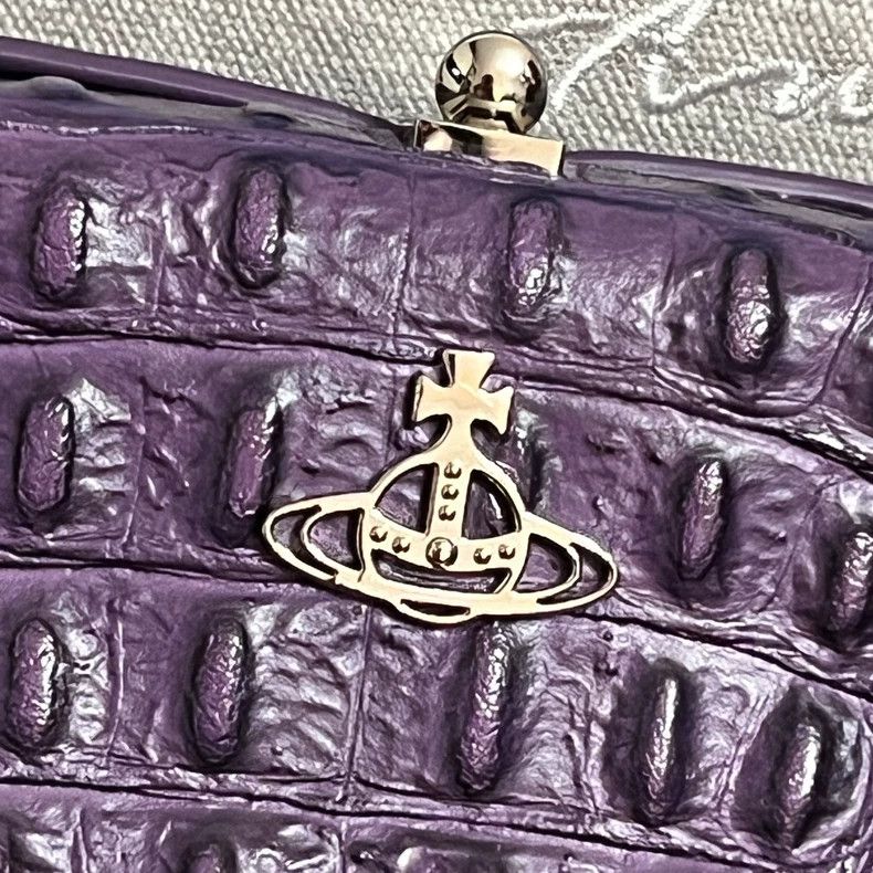 Vivienne Westwood Vivienne Westwood size os Purple leather embossed handbag w Size ONE SIZE - 4 Thumbnail