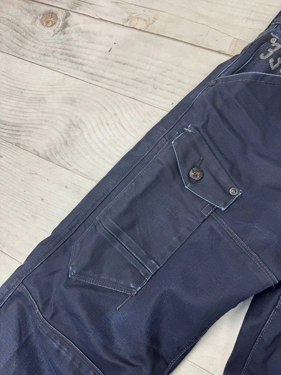 G-Star Vintage G Star Raw Big Logo Cargo Denim Jeans Pants Y2K 90s Size US 33 - 9 Thumbnail