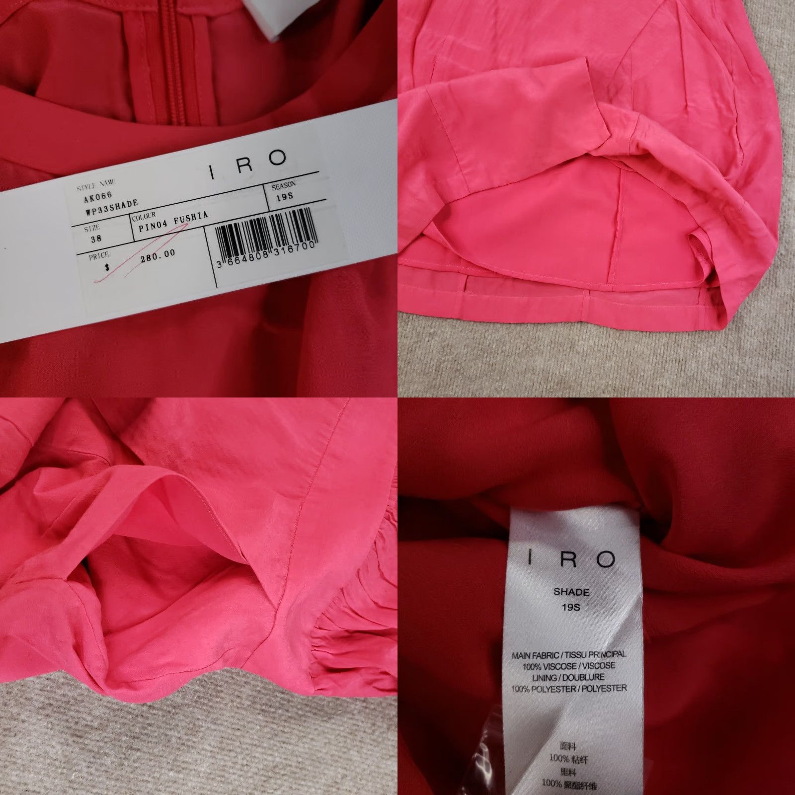Iro IRO Shift Dress Womens Size 38 Pink Long Sleeve Lined Pockets Faux Wrap Size M / US 6-8 / IT 42-44 - 8 Thumbnail