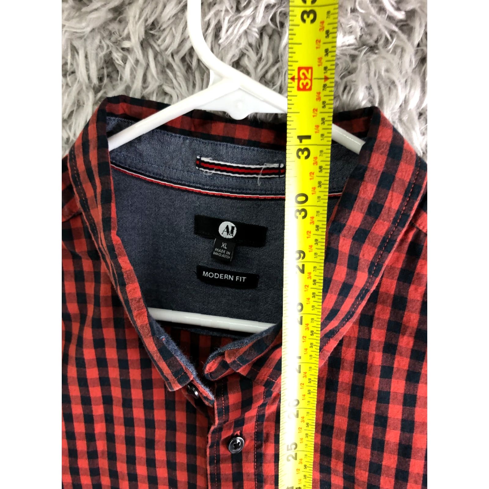 Vintage A&I Modern Fit Shirt XL Men Red Stripe Long Sleeve Button-Down Collar Shirt Size US XL / EU 56 / 4 - 5 Thumbnail