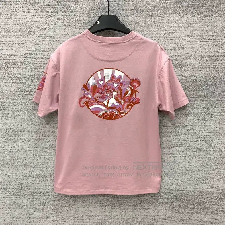 Hermes Hermes Pink Cartoon Print Short Sleeve Size XS / US 0-2 / IT 36-38 - 3 Thumbnail