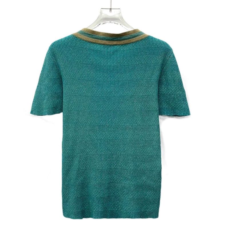 Chanel Chanel Egypt Series Blue Glitter Logo Cotton Round Neck Sh Size XS / US 0-2 / IT 36-38 - 2 Thumbnail
