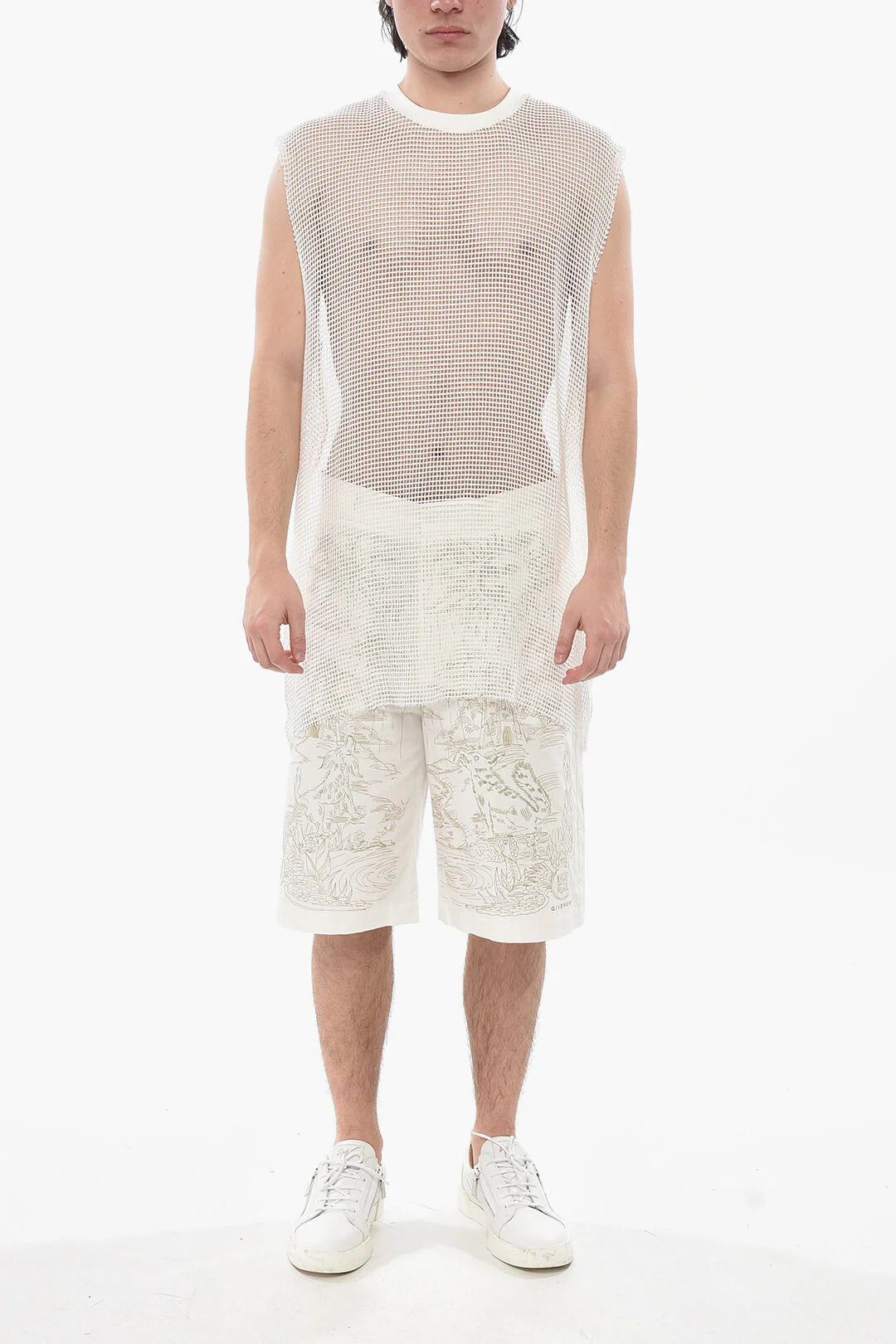 Givenchy og1mm0326 Mesh Tank Top in White Size US L / EU 52-54 / 3 - 4 Thumbnail