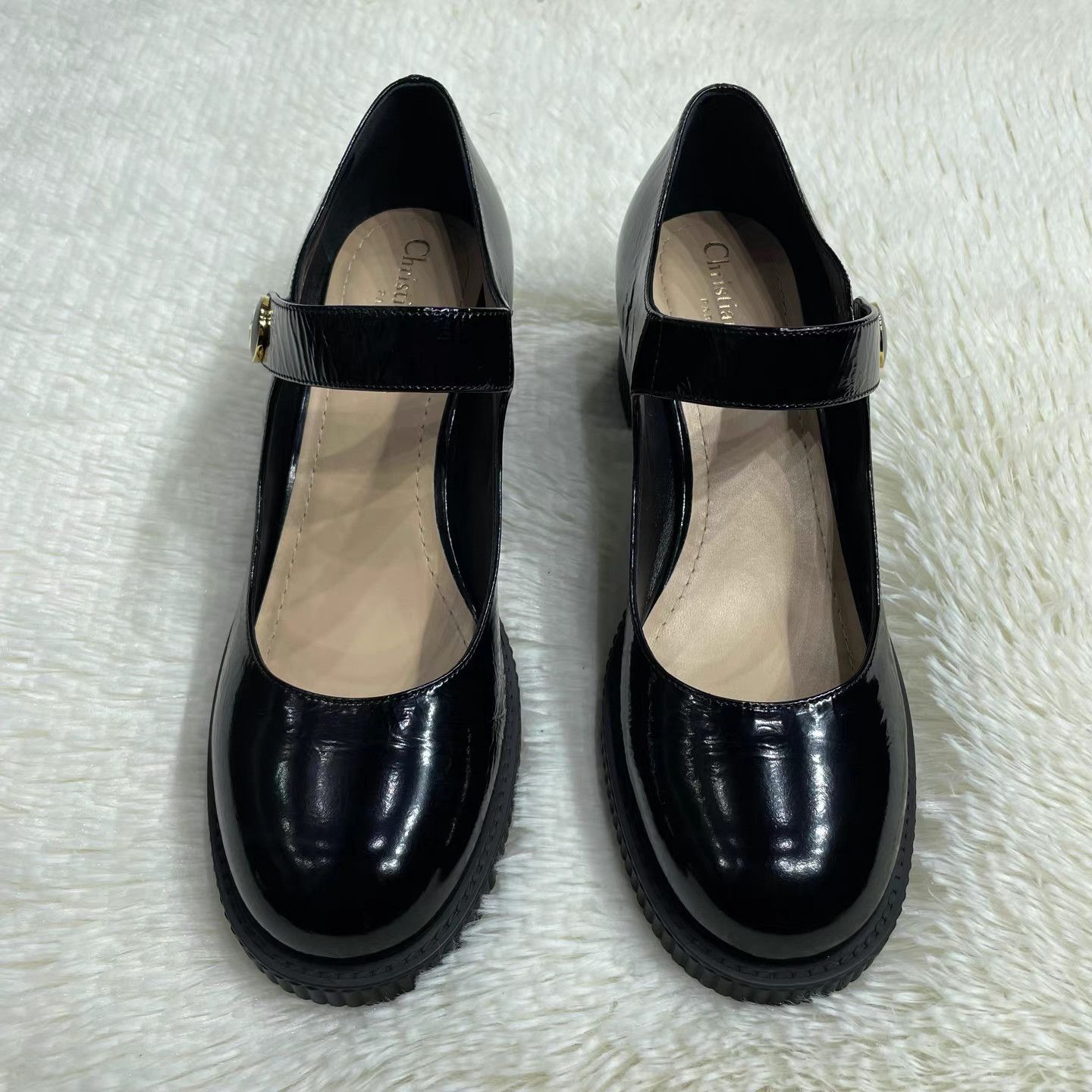 Dior DIOR D-Doll Mary Jane Round Toe Block Heel Pumps K15 Size US 9 / IT 39 - 2 Thumbnail