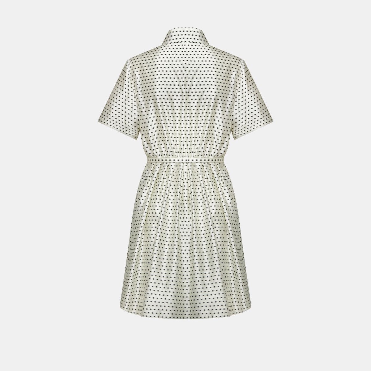 Dior o1bcso1str0225 Belted Short Dress in Ecru Size M / US 6-8 / IT 42-44 - 2 Thumbnail