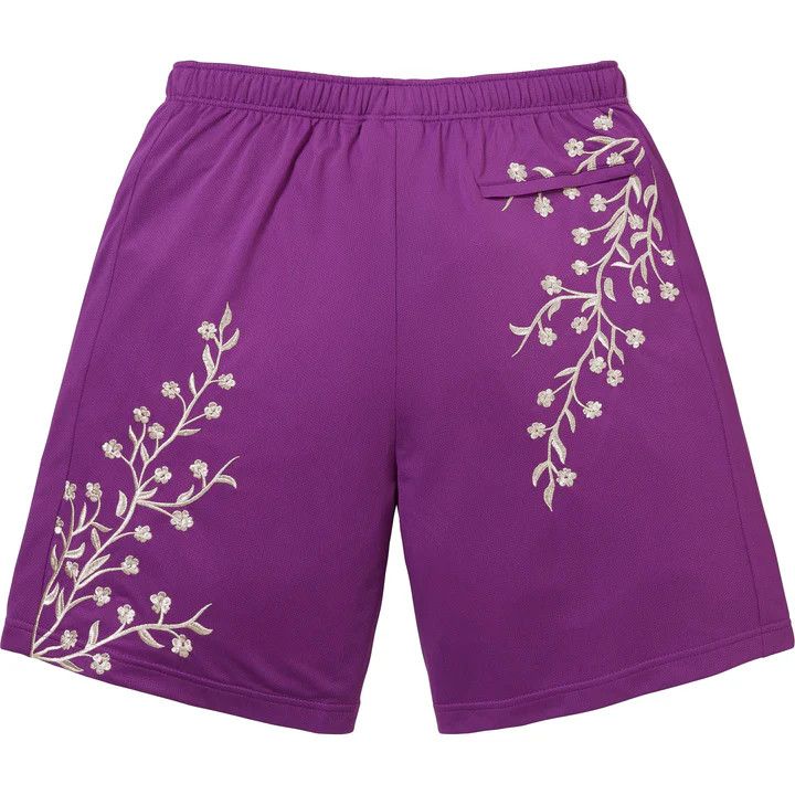 Supreme Supreme Floral Soccer Shorts Purple XXL Size US 38 / EU 54 - 2 Thumbnail