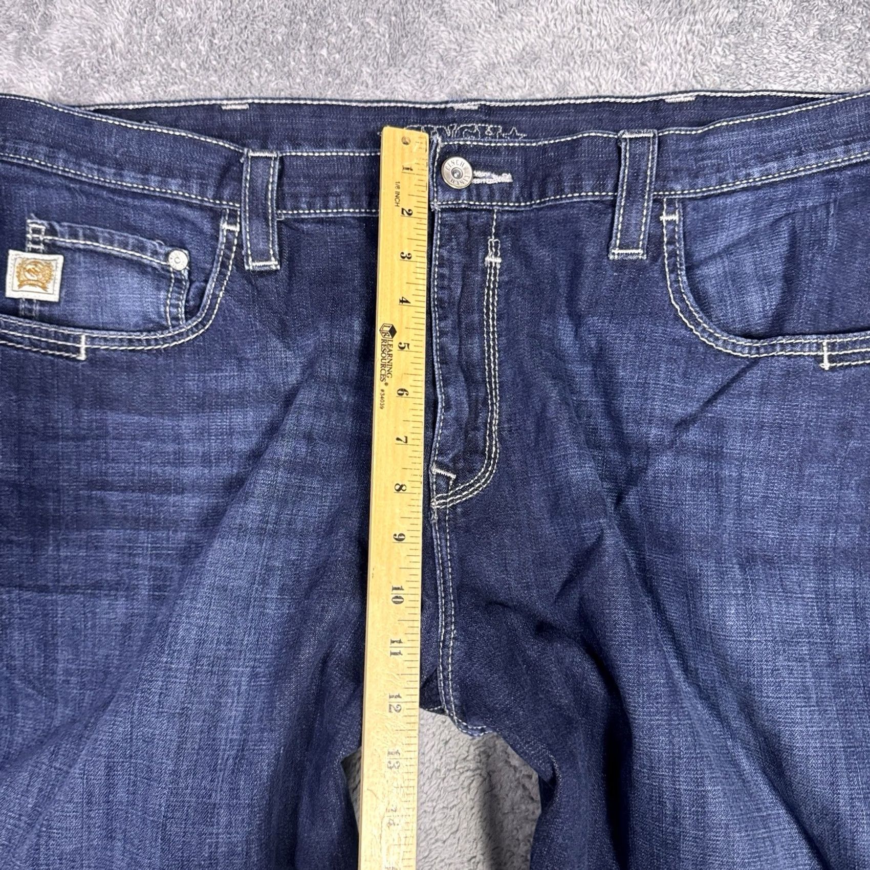 Vintage Cinch Carter Jeans Mens 42x32 Bootcut Western Cowboy Relaxed 5-Pocket Denim Blue Cotton Modern Whisker Work Shoes/Accessories Not Included Size US 42 / EU 58 - 7 Thumbnail