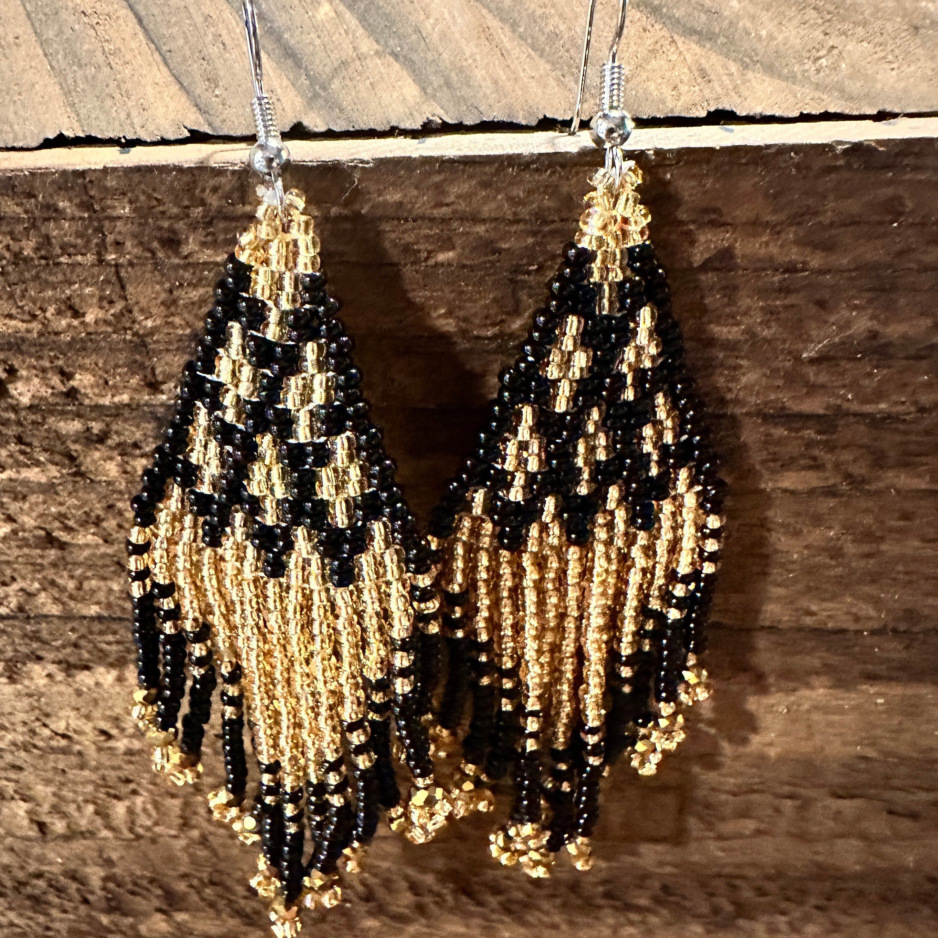 Other Chic Bohemian Navajo Seed Bead Dangle Earrings with Black an Size ONE SIZE - 2 Thumbnail