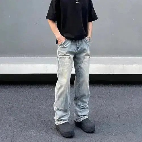 Jean VIBE Street cargo loose washed jeans trousers 90’s y2k Size US 34 / EU 50 - 3 Thumbnail