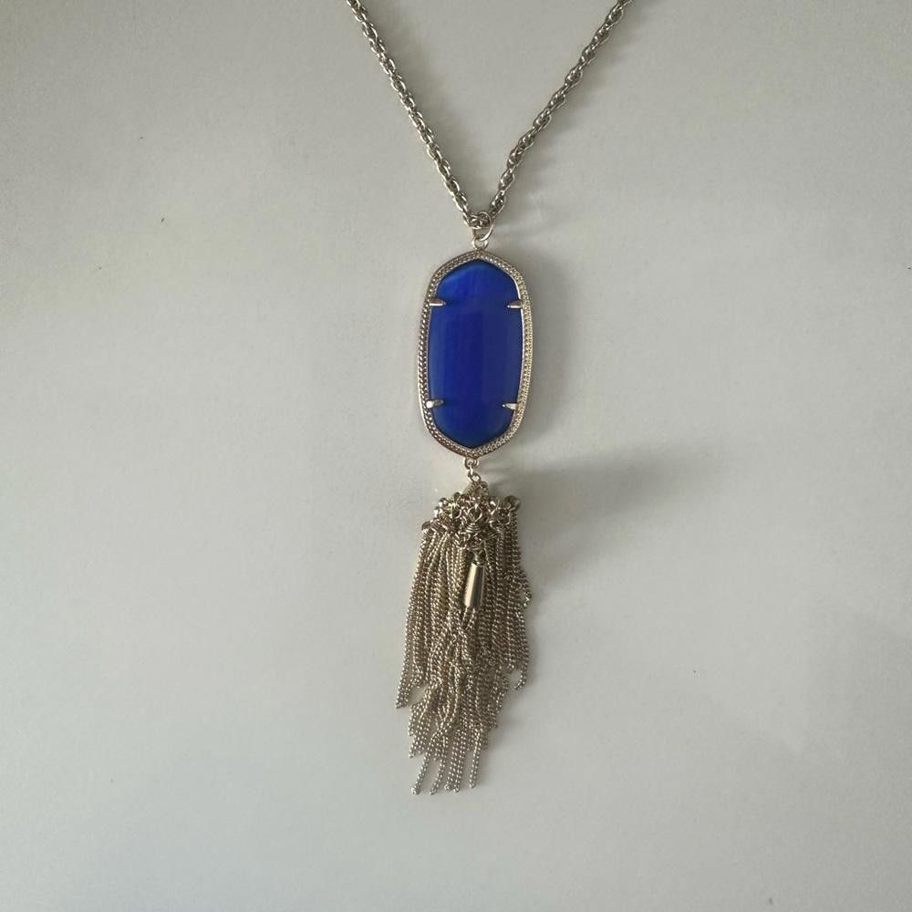Kendra Scott Kendra Scott Rayne Cobalt Blue Cat’s Eye Gold Necklace Size ONE SIZE - 3 Thumbnail