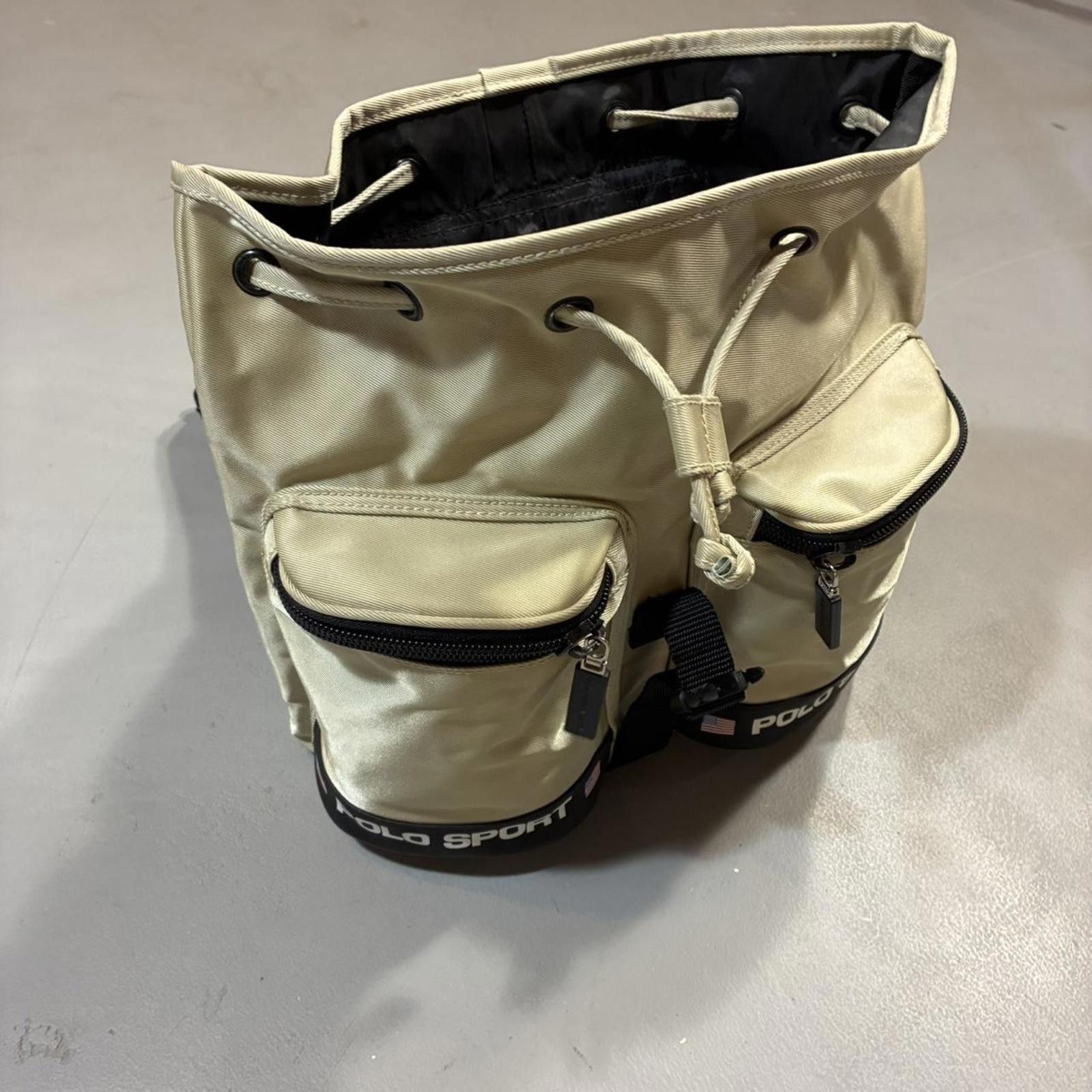Polo Ralph Lauren Vintage 90s Polo Sport Canvas Drawstring Backpack Size ONE SIZE - 4 Thumbnail