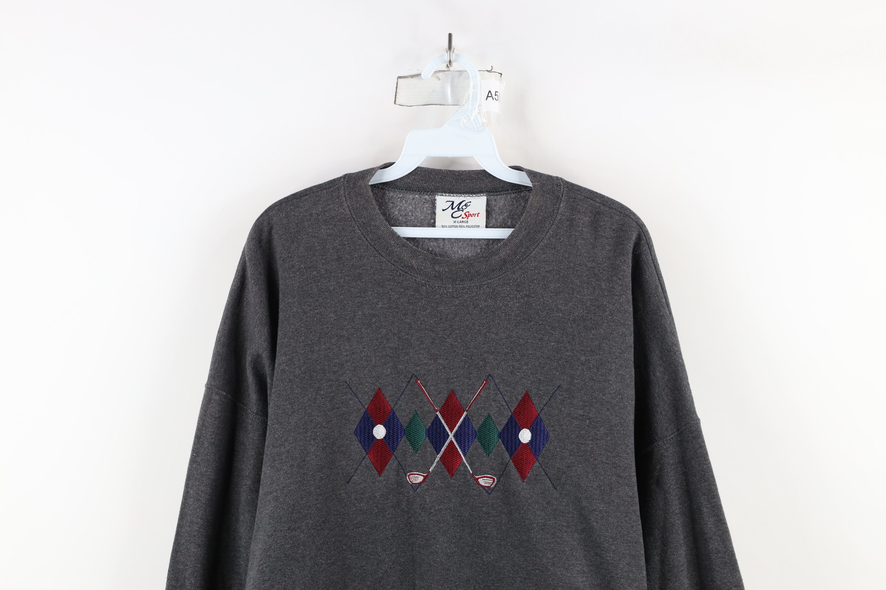 Vintage Vintage 90s Streetwear Diamond Golf Crewneck Sweatshirt Size US XL / EU 56 / 4 - 2 Thumbnail
