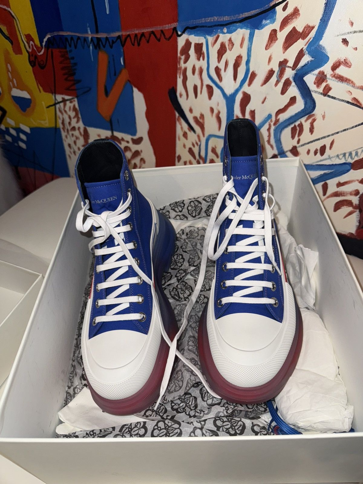 Alexander McQueen McQueen thread hi top sneakers Size US 9.5 / EU 42-43 - 8 Thumbnail