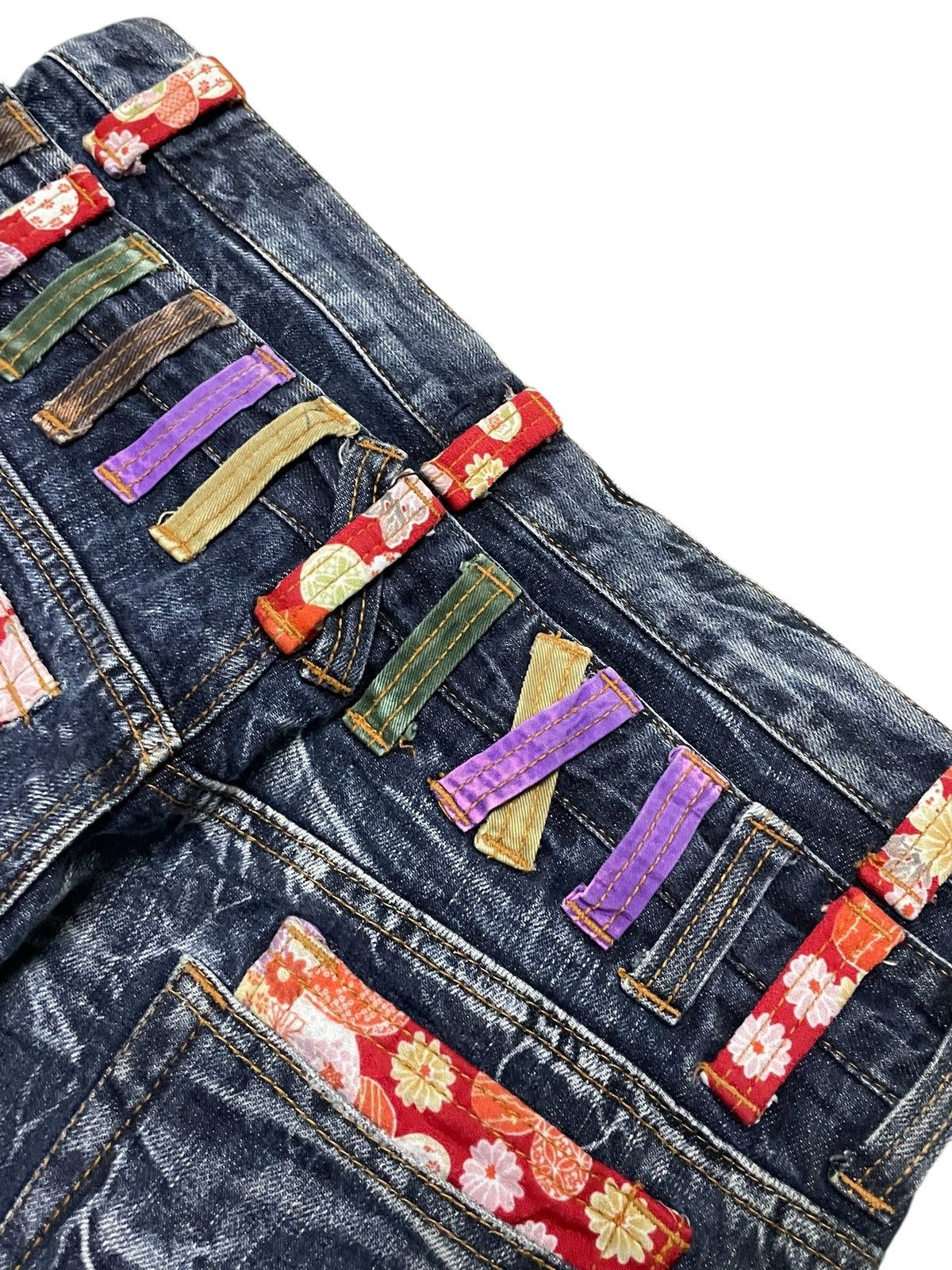 Hysteric Glamour × Japanese Brand Nylaus Japan Cracked Shadow Wash Double Waist Jeans Size US 30 / EU 46 - 23 Thumbnail