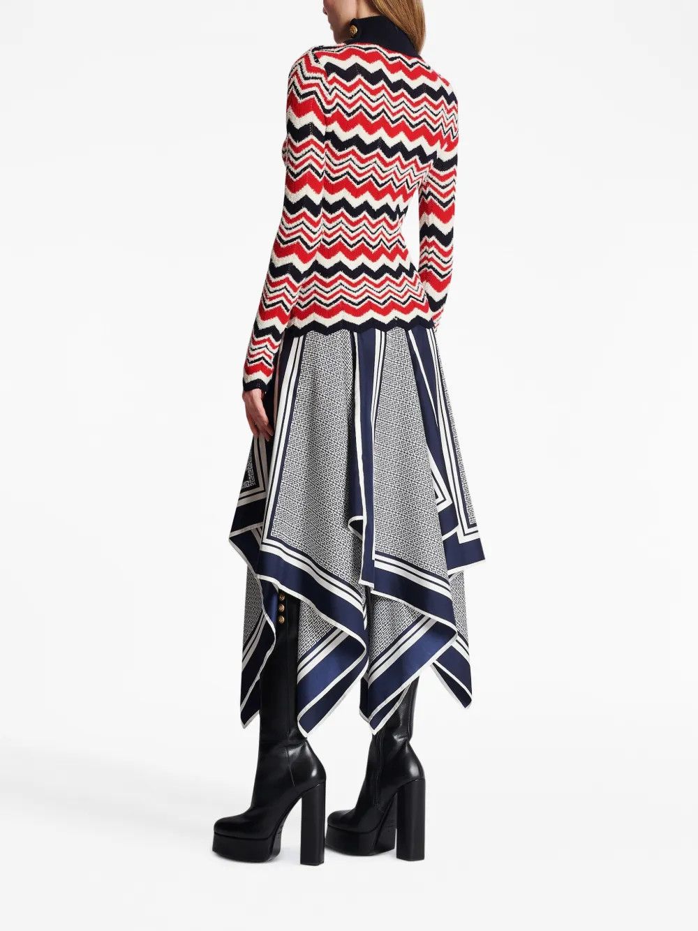 Balmain o1y0625 Turtleneck Sweater in Multicolor Size L / US 10 / IT 46 - 6 Thumbnail