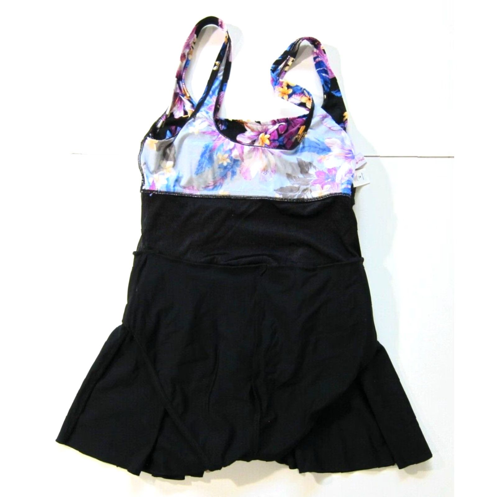 Vintage VINTAGE Rose Marie Reid Black Oceanic Floral One Piece Swim Dress Medium Size M / US 6-8 / IT 42-44 - 6 Thumbnail
