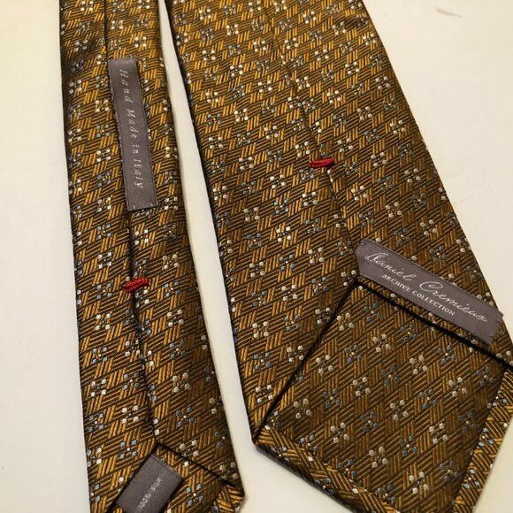 Daniel Cremieux daniel CREMIEUX men's new gold silk tie 3 1/4" X 61 1/2" Size ONE SIZE - 4 Thumbnail