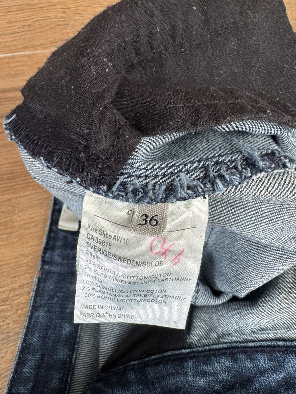 Acne Studios × Jean Acne AW10 Kex Slice Denim Collage Jeans Size 36 Low-Waist Size 25" / US 0 / IT 36 - 8 Thumbnail