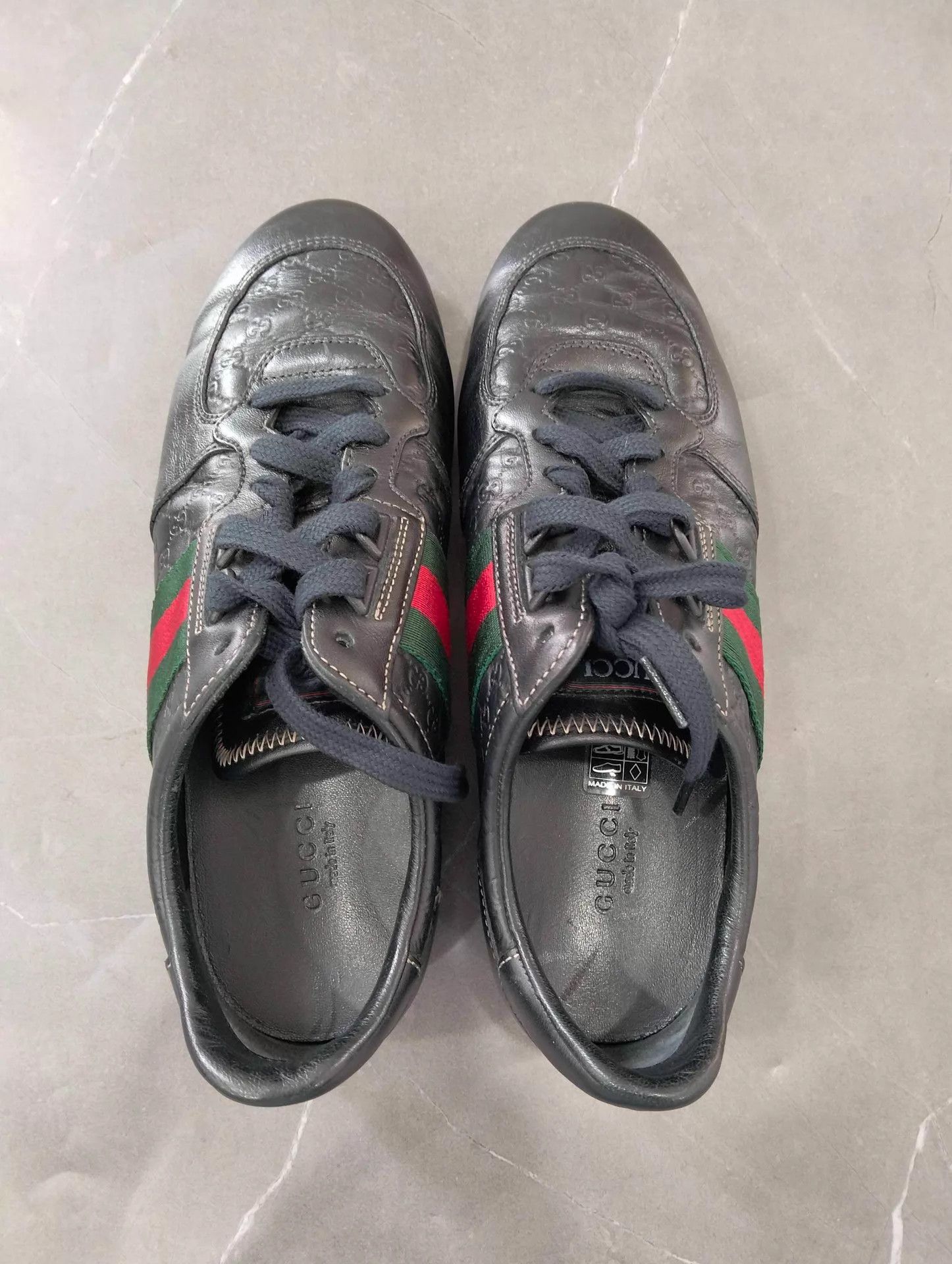 Gucci GUCCI Web Leather Sneaker 36.5 98 New Size US 6 / IT 36 - 7 Thumbnail