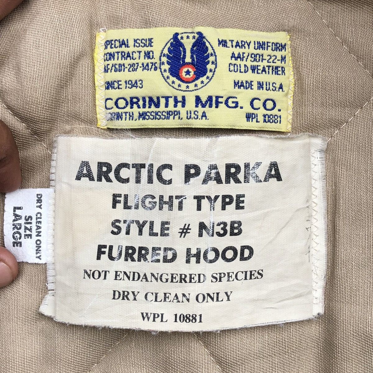 Vintage VTG Corinth MFG.Co Flyers Cold Weather N-3b Parka Fur Jacket Size US L / EU 52-54 / 3 - 21 Thumbnail