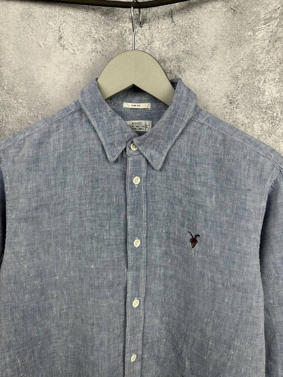Allsaints ALLSAINTS Reaper Shirt 100% Linen Blue LS Button Up Slim Fit Size US S / EU 44-46 / 1 - 4 Thumbnail