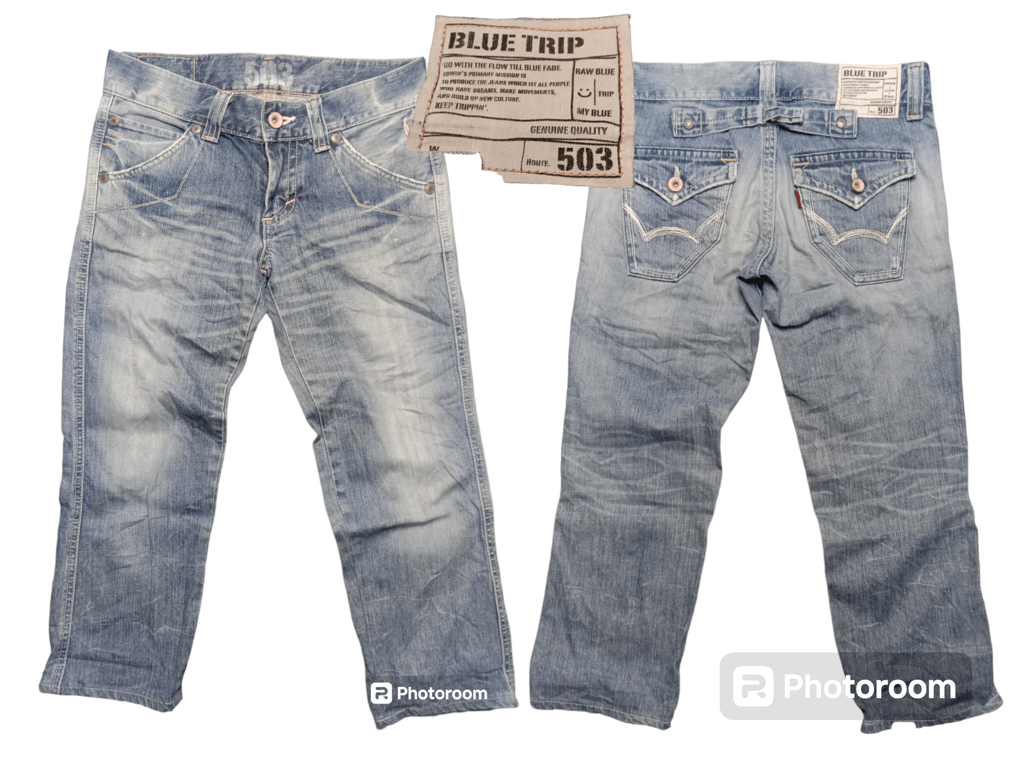 Edwin Buckle Back Low Rise Edwin Blue Trip 503 Size 30" / US 8 / IT 44 - 1 Thumbnail