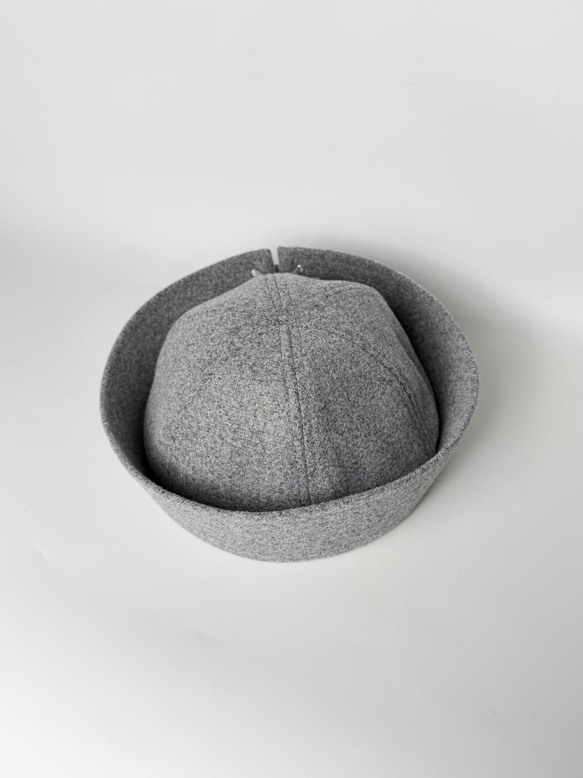 Japanese Brand Grey Wool Eyelet Beret Sailor Hat Y2K French Girl Size ONE SIZE - 8 Thumbnail