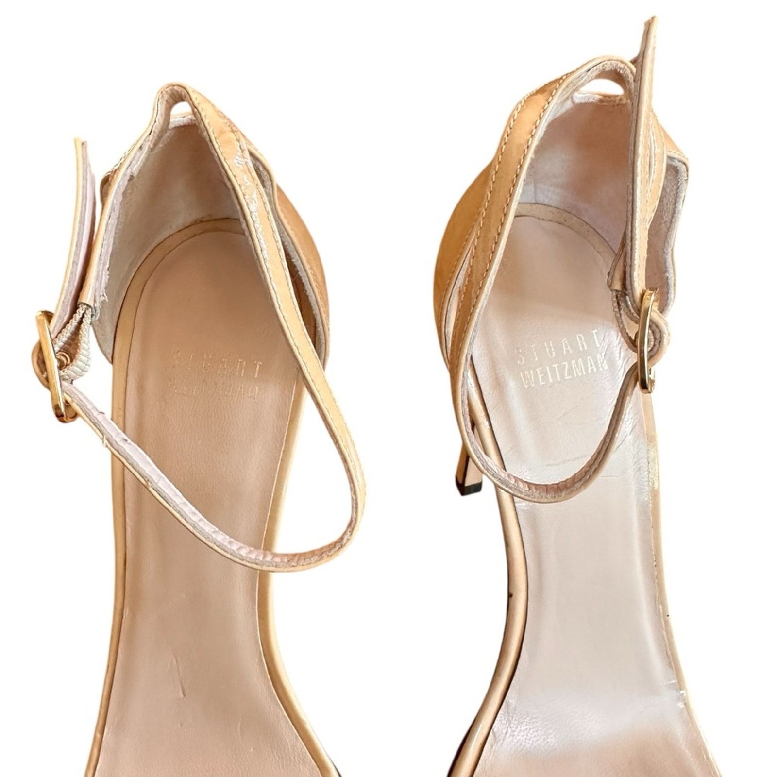 Stuart Weitzman Stuart Weitzman The Nudist II – Patent Beige – Size 9 – GUC Size US 9 / IT 39 - 5 Thumbnail