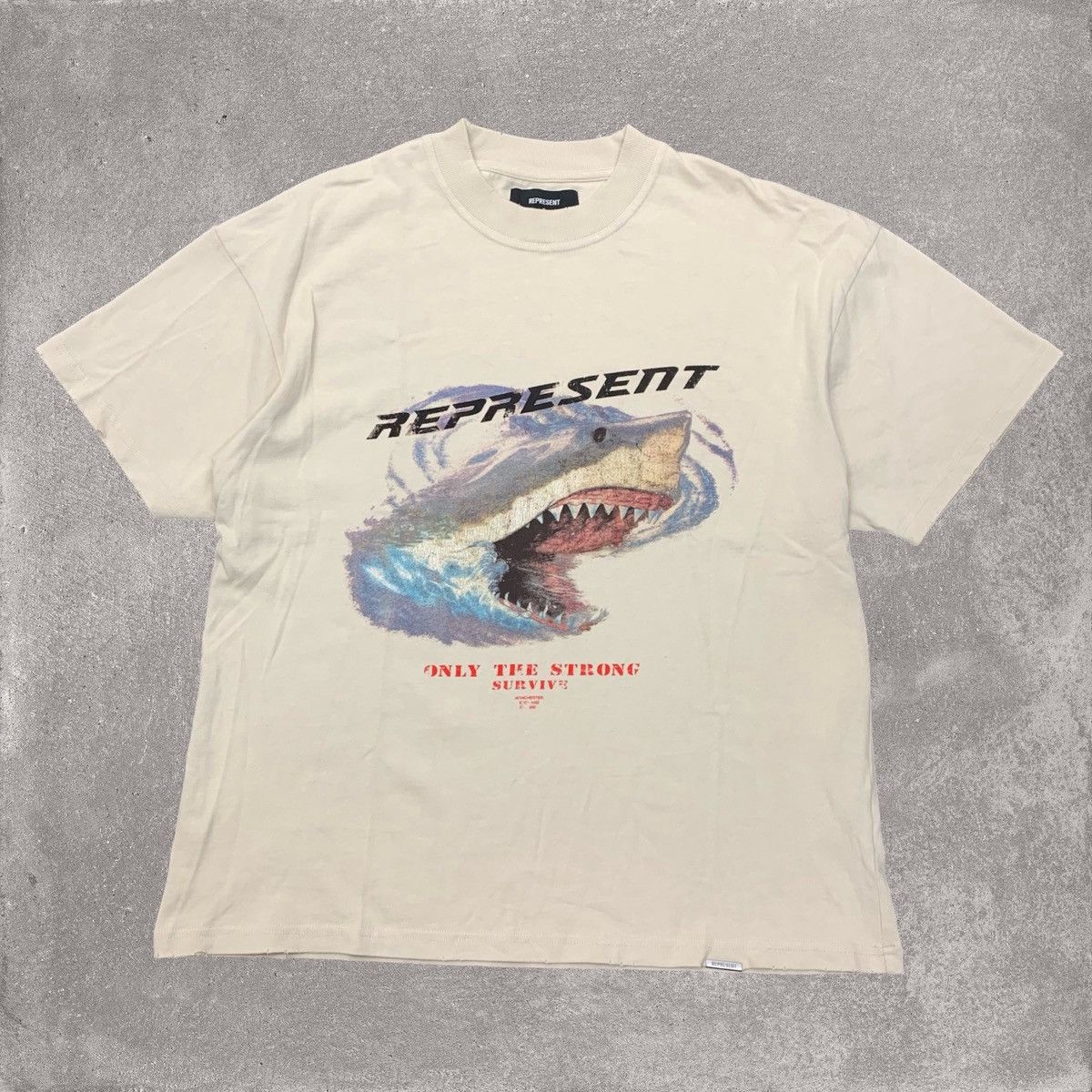 Represent Clo. Represent Medium Tee Shark Graphic Vintage White T-Shirt Size US M / EU 48-50 / 2 - 1 Thumbnail