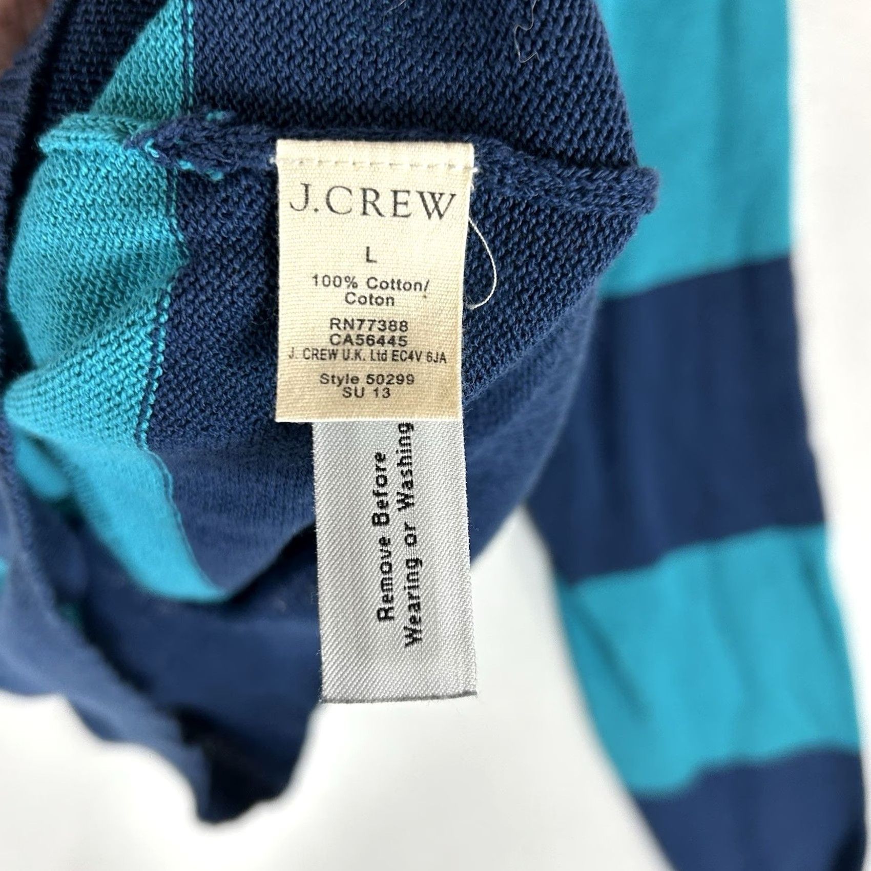 J.Crew J.Crew Lightweight Sweater Striped Blue Pullover Long Sleeve Small M Size US S / EU 44-46 / 1 - 4 Thumbnail